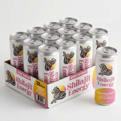 Shilajit Zero Sugar Energy Drink | Pink Himalayan Salt | 12-Pack